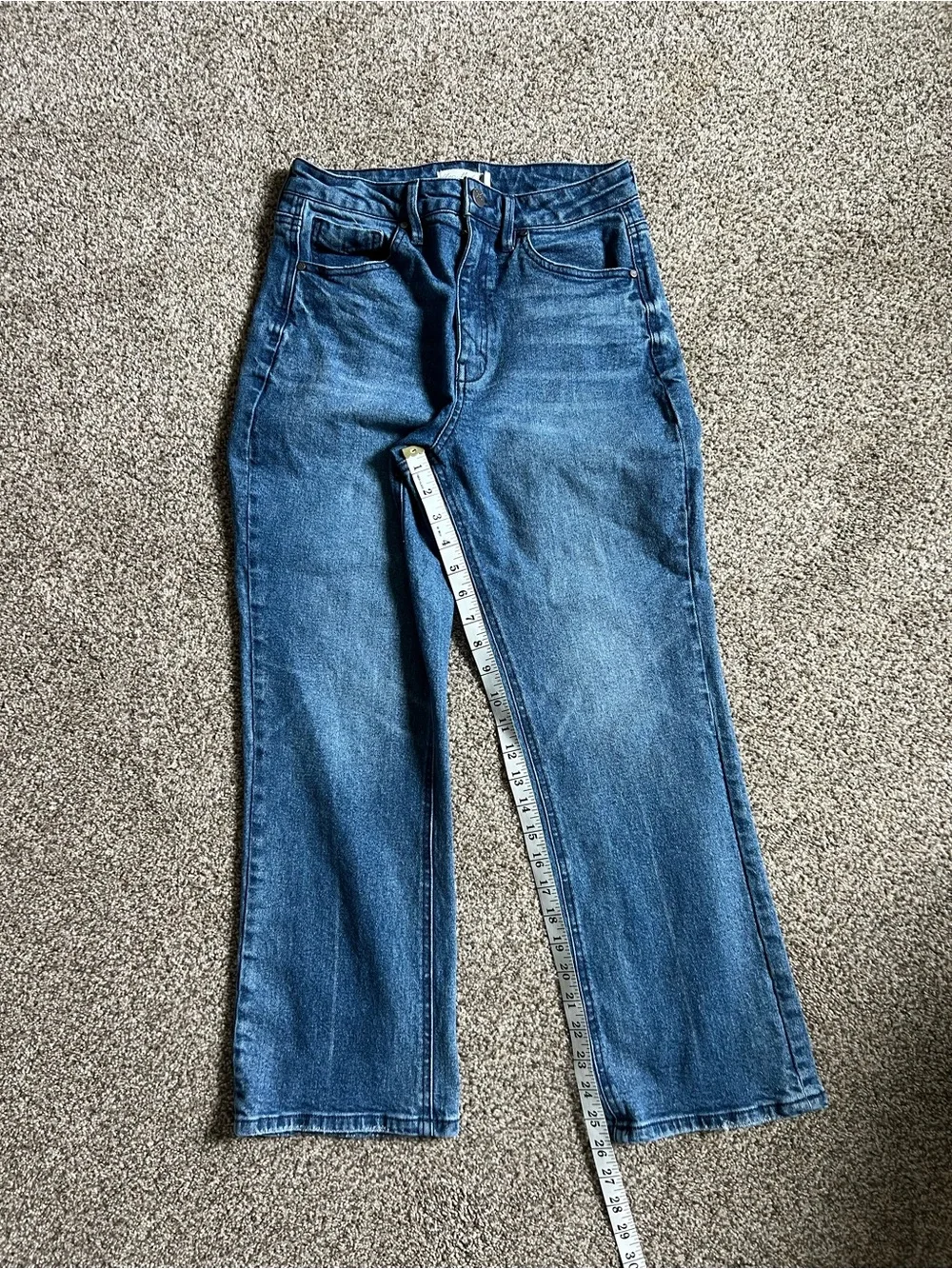 Anthropologie Unpublished Medium Blue Denim straight ankle size 27 - Picture 3 of 8
